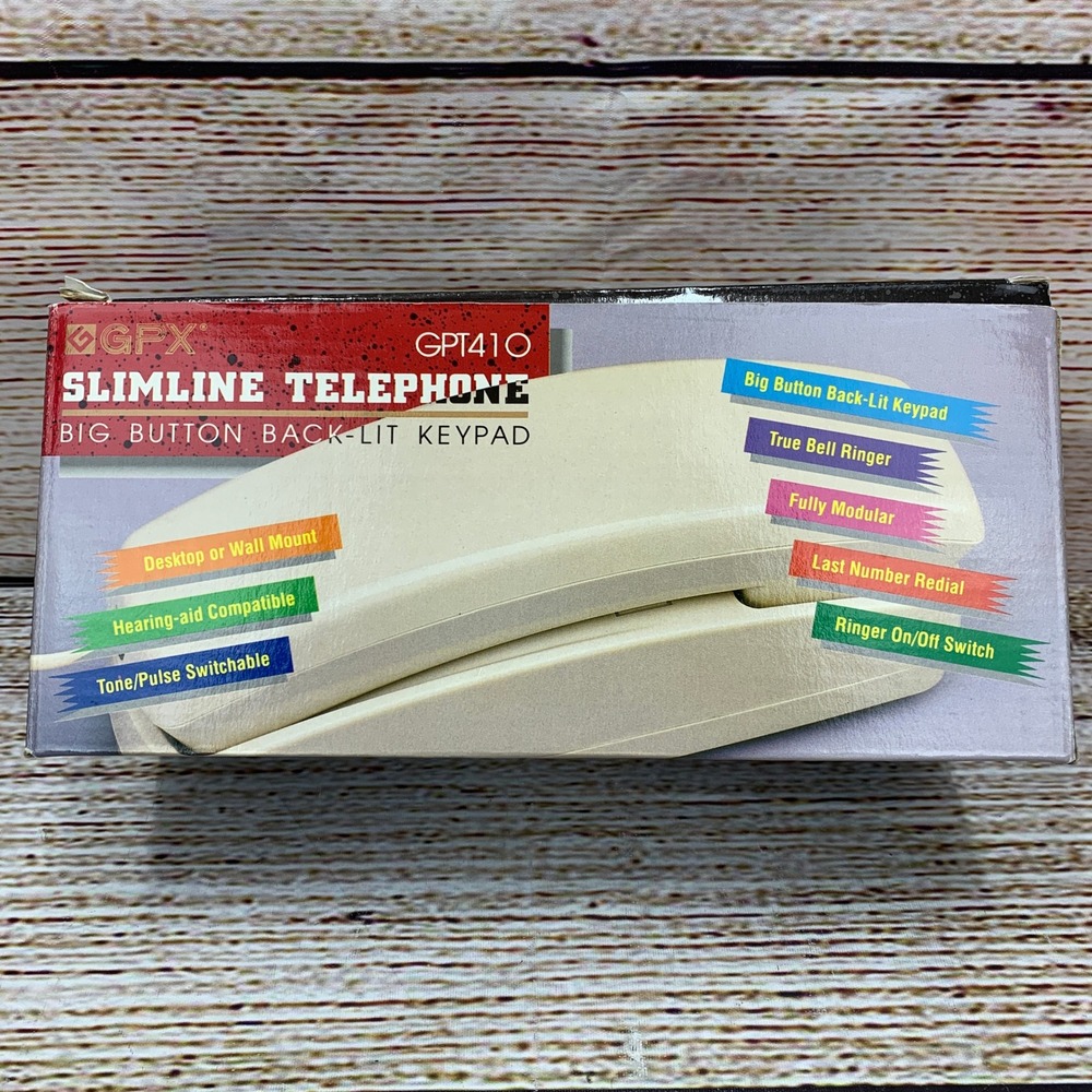 GPX Slimline Telephone‎ Big Button Back-Lit Keypad Desktop Wall Mount Open Box